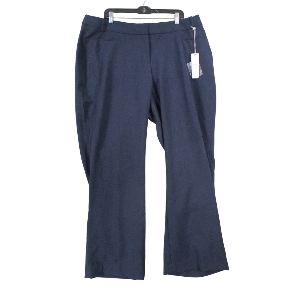 Lane Bryant Tailored Stretch Navy‎ Blue Dress Pants Trousers Womens 18R NWT